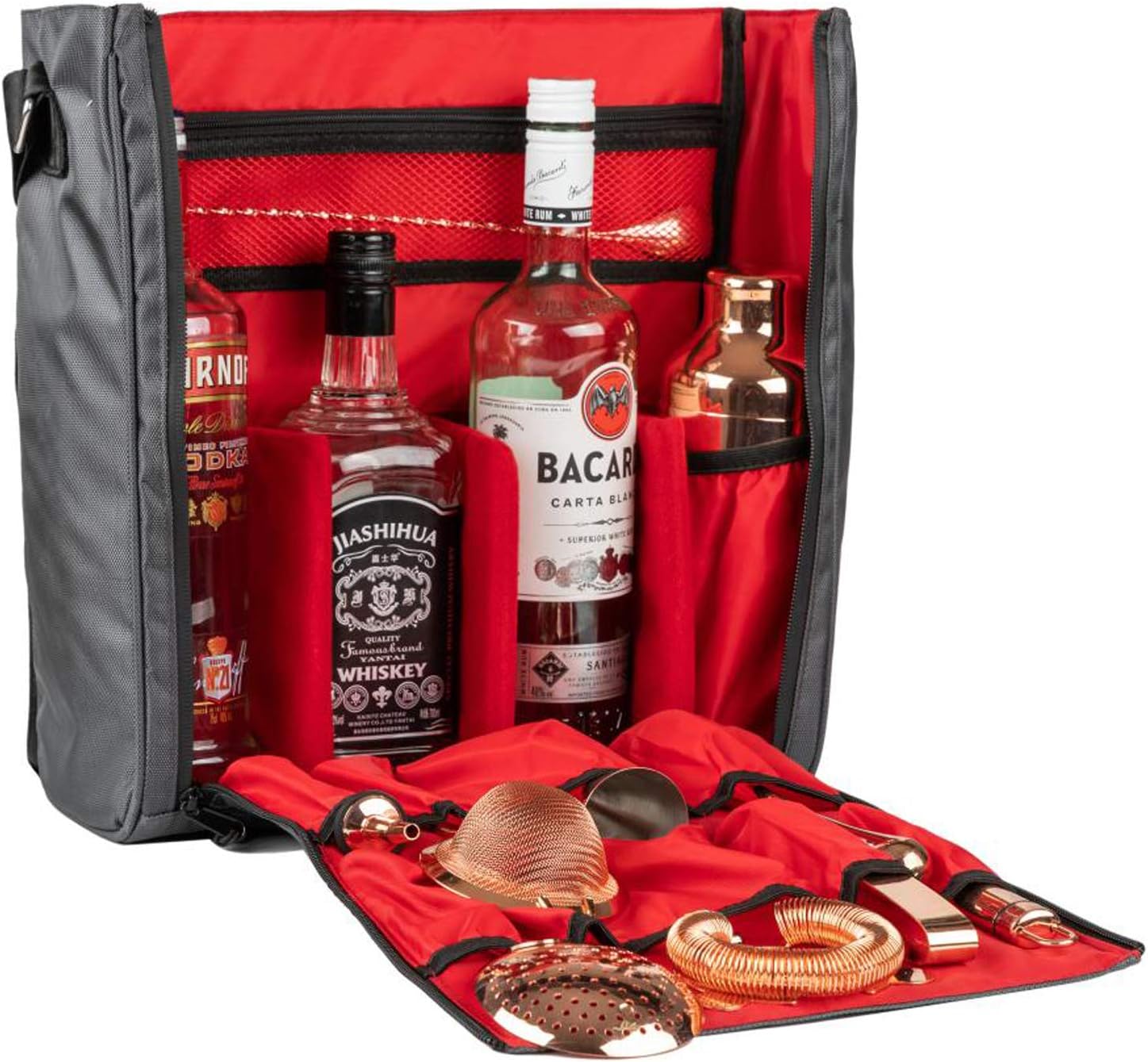 Jillmo Travel Bar Bag, Waterproof Bartender Bag for Carrying Cocktail