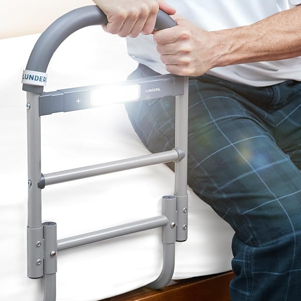 LUNDERG BED ASSIST RAIL FOR SENIORS WITH MOTION-ACTIVATED...