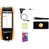 testo 300 Combustion Analyzer HVAC Kit - Residential Combustion Leak Tester for Flue Gas, Draft, Differential Pressure, Ambient CO Levels of Heating Systems - Natural Gas Leak Tester with Spare Probe