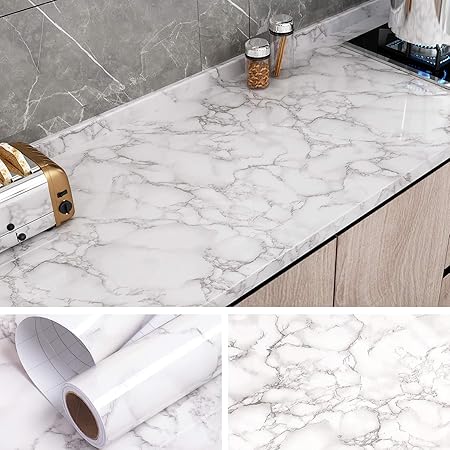 Amazon Com Veelike White Gray Marble Wallpaper 15 74 X 354 33