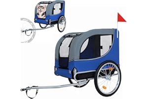 THCTVOUS Large Dog Trailer for Bike, Folding Bike Trailer for Dogs with 18.9" Wheels, 120LB Capacity All-Terrain Pet Carrier, Universal Bicycle Coupler
