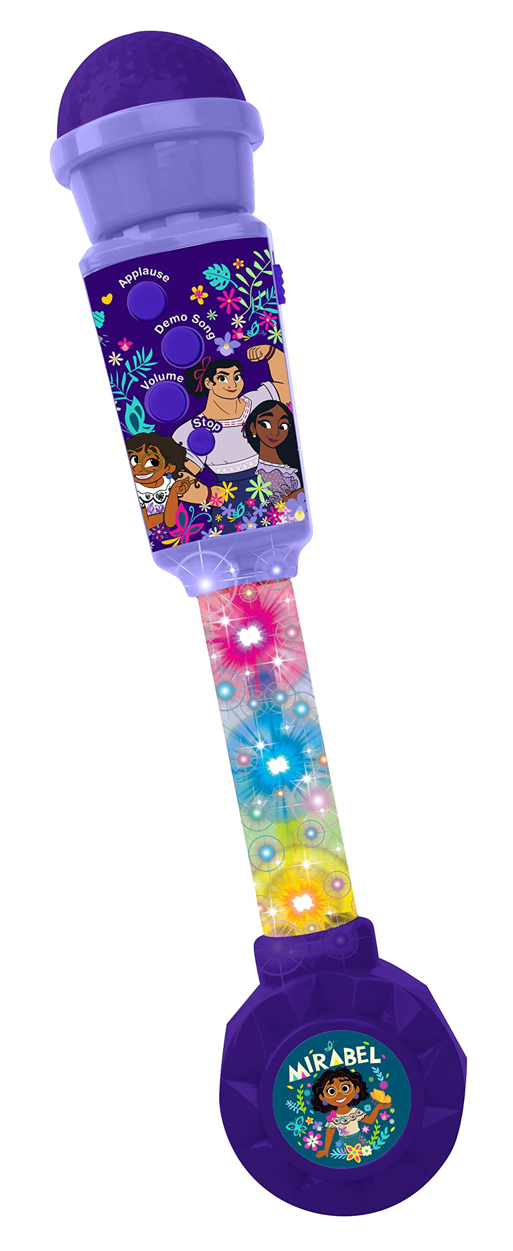 LEXIBOOK, Disney Encanto, Lighting Microphone for children, musical toy game, built-in speaker, light effects, Aux-in cable plug, purple, MIC90EN