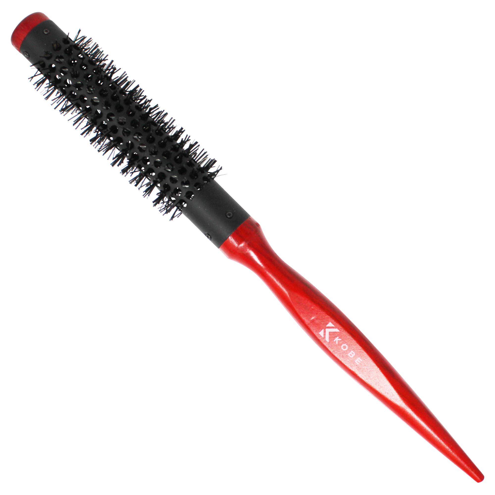 Kobe Red Wood Ionic Heat Resistant Styling Brush for Blow Drying - 19mm Barrel - Curling & Straightening