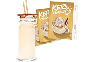 Keto Chow Eggnog | Keto Meal Replacement Shake Powder | Nutritionally Complete | Low Carb | Delicious Easy Meal Substitute | Protein Rich You Choose The Fat | Single Meal | 3 Pack