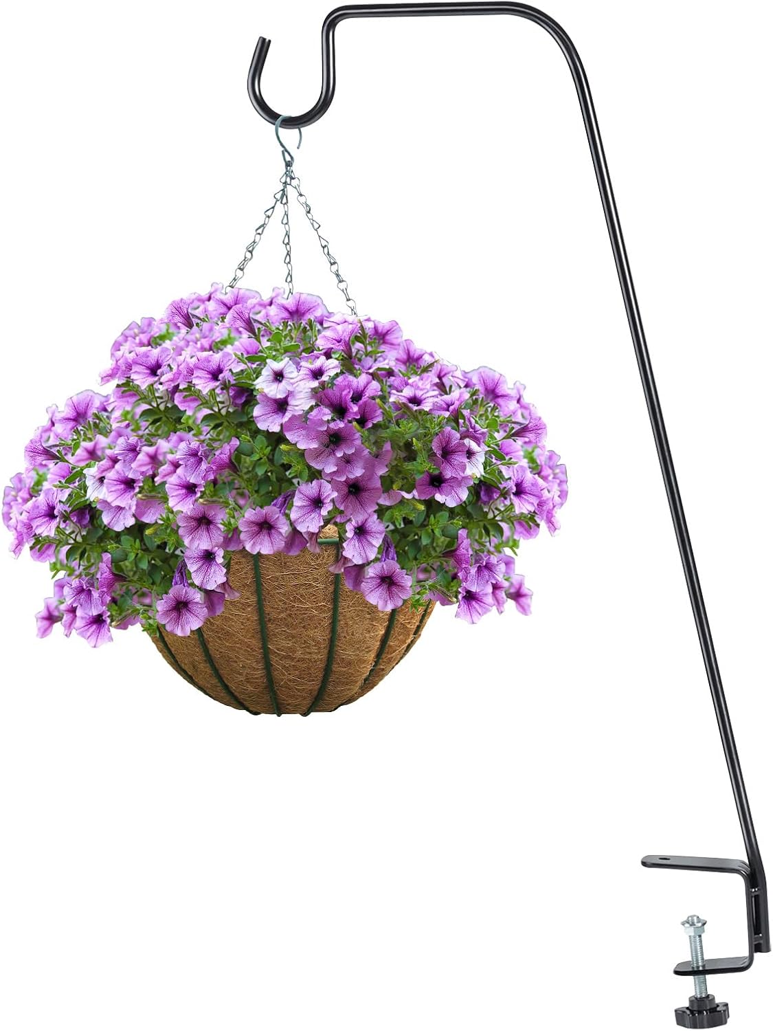 Outdoor Hanging Brackets - BOLITE 18013 Deck Bird Feeder Hanger, Heavy Duty Extended Reach Deck Hook for Bird Feeders, Planters, Lanterns, Wind Chimes, Holiday Decorations and More