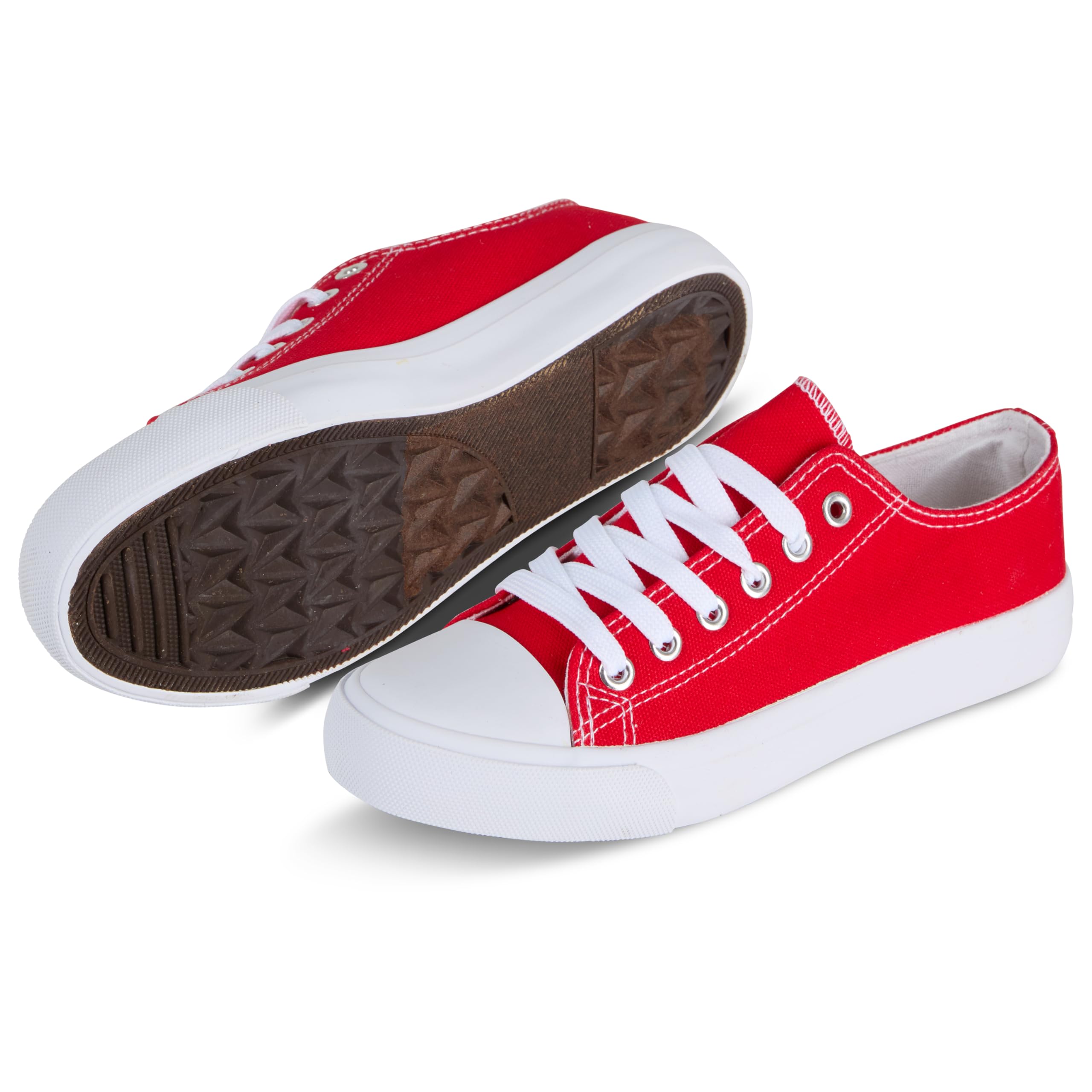 Photo 1 of Canvas Shoes for Women Casual Low Top Red Sneakers Fashion Womens Tennis Shoes, Red, Size 7.5