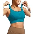 VFUS Adjustable High Impact Sports Bras for Women Zip Front Full Coverage and Lift Padded Compression Tops