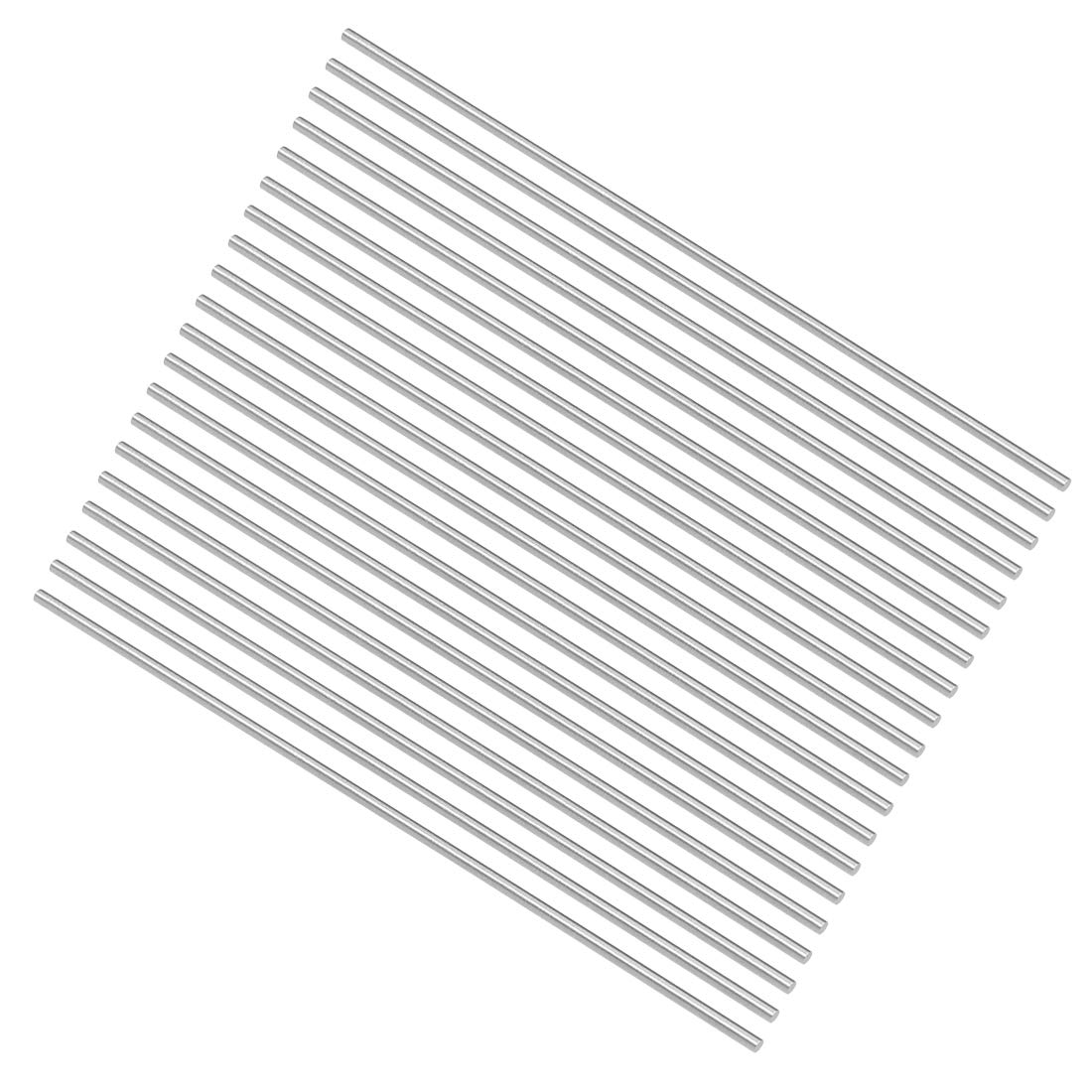 sourcing map 20pcs Round Steel Metal Rods, 1.7mm x 100mm High Speed Steel (HSS) Lathe Bar Stock Tool, for Shaft Gear Drill Lathes Boring Machine Turning Miniature DIY Craft, 20pcs
