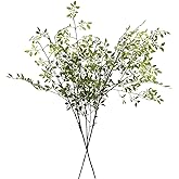 Melorca&Guilla Artificial Plants,2PCS 43.3" Green Nandina Faux Branches for Vase,Artificial Plants for Shop Garden Office Home Décor