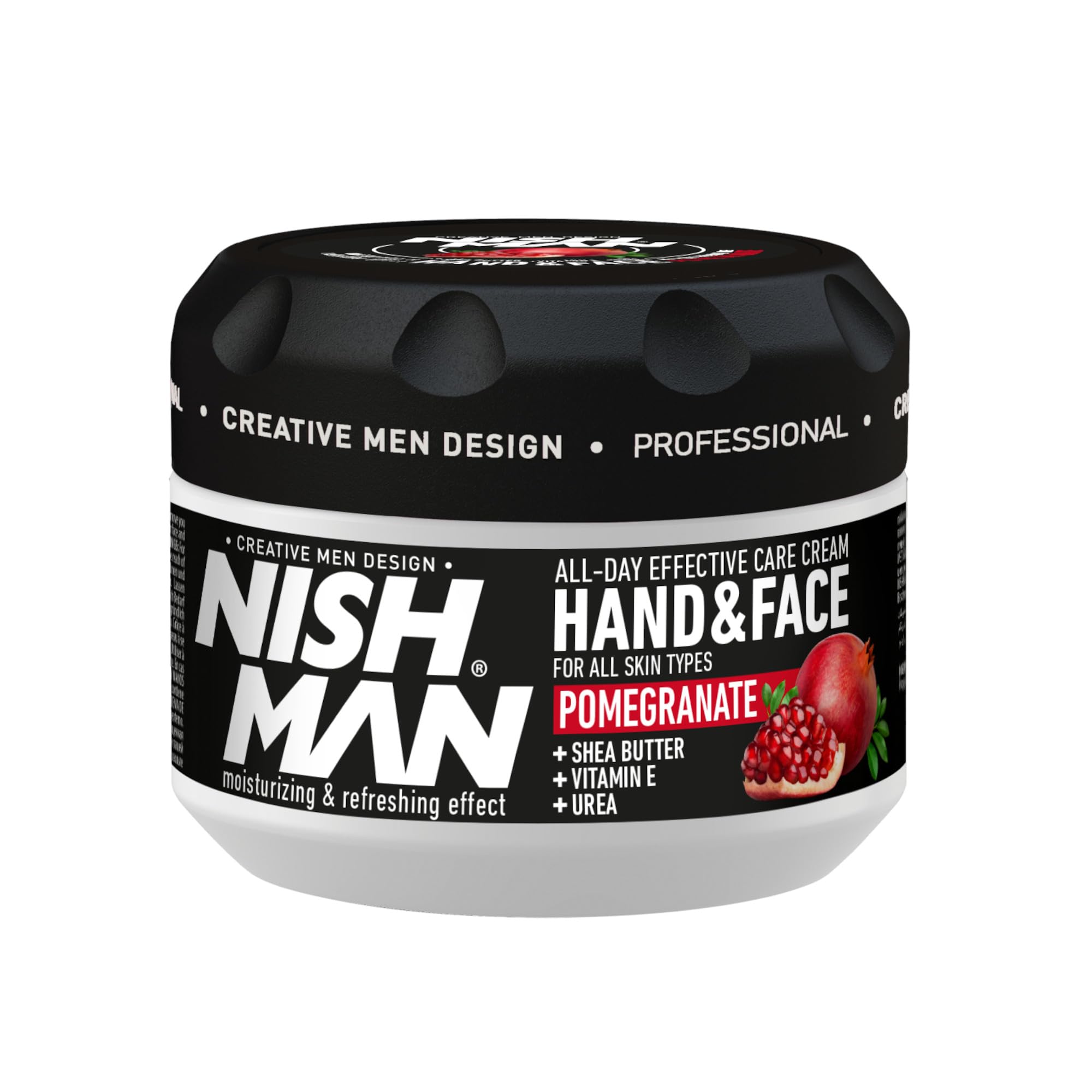 NISHMAN Hand, Face and Body Cream 300 ml - Pomegranate Extract - Contains Shea Butter, Vitamin-E, Urea –Soothing, Nourishing Moisturizing Refreshing Effect, Daily Care Cream