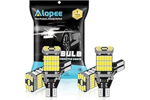 Alopee 4pcs 921 LED Bulb Reverse Light 6500K White 912 LED Bulb Non Polarity Canbus Error Free Back up Light Bulb for T15/902/904/906/579/W16W Reverse Bulb Backup Light 45SMD 4014 Chips 12~18V DC