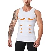 ZINMETER Men's Compression Tank Top Slimming Shapewear Undershirt Body Shaper Gynecomastia Tummy Control Abdomen Shirt