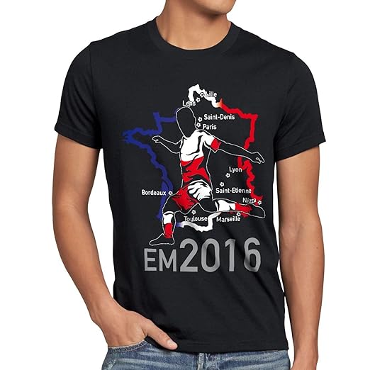 style3 EM 2016 Polen Fan Herren T-Shirt Frankreich alle Spielorte