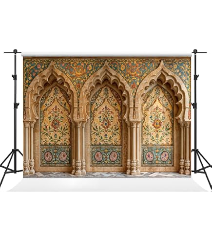 Baocicco 8x6ft Indian Buildings Backdrops For Photography Arch Doors Jaipur City Interior Scene Photography Background Indian Style Wedding Ceremony Diwali Festival Tour Holiday Relic Photo Studio
