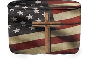 Knextrepoy American Flag RV Propane Tank Cover Anti Dust Heavy Duty Cover for RV Travel Trailer Sun Protection Cross Propane Tank Covers for Double 20LB Weather Resistant