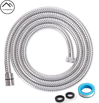 Amazon シャワーホース 2m ステンレス 360度回転 防カビ 無臭 絡まり防止 防爆 防裂 抗菌 耐寒 耐熱 耐久性抜群 国際汎用基準g1 2 ホース 交換 取付簡単 工具不要 バス用品 シャワーホース