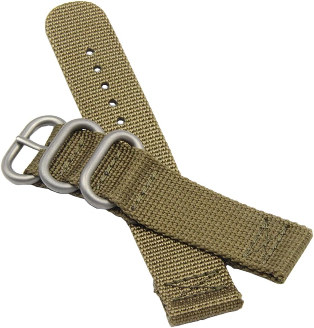 20mm Nylon Watch Strap Nylon Watch Strap 20mm Two Piece Nylon Watch Strap 20mm Khaki Luxurious Durable Nylon NATO Style Watch Straps Bands Replacements for Men