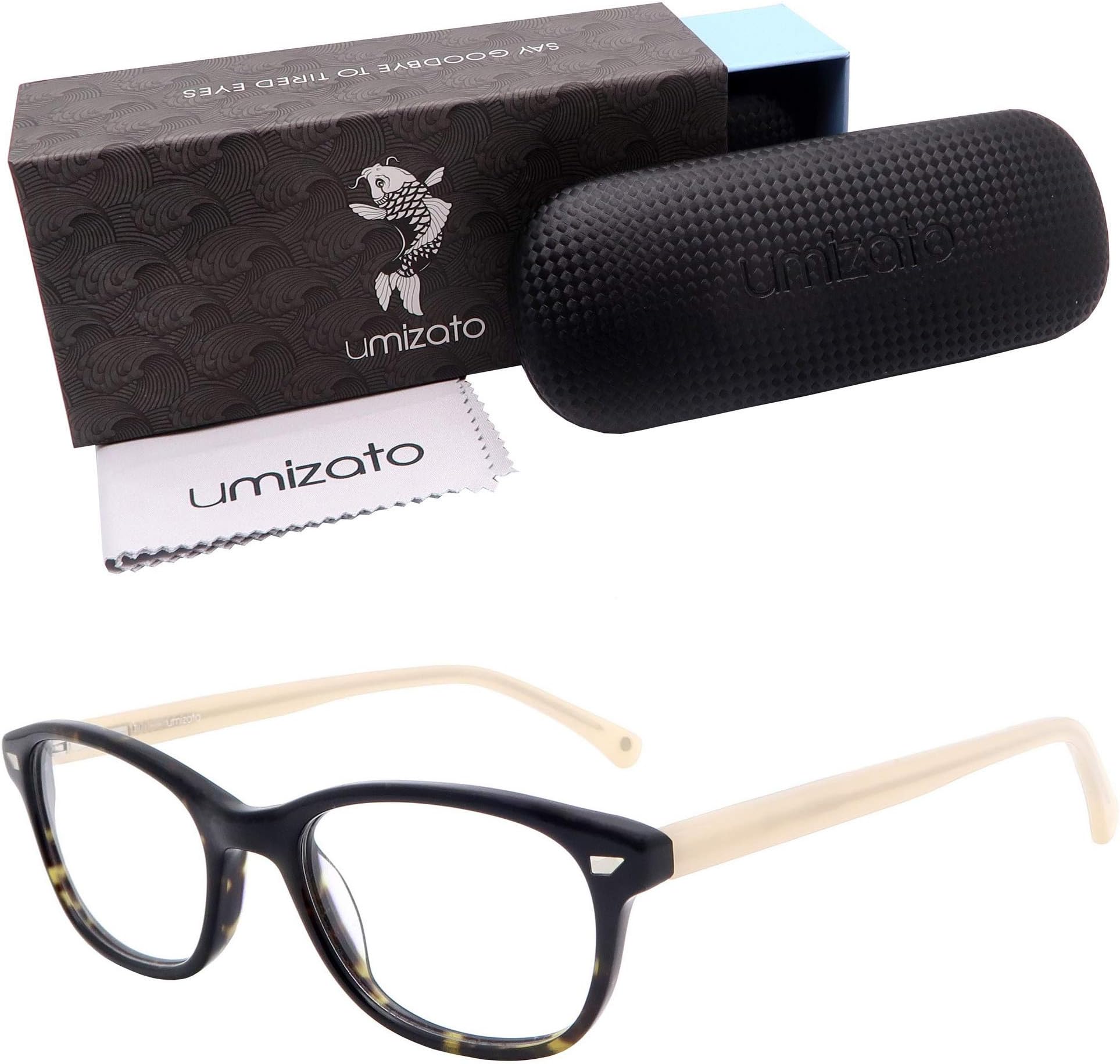 umizato Blue Light Blocking Glasses for Women - Handcrafted Computer Eyewear, Protect Your Eyes from Digital Screens, Sleep Better, UV Blocker, Anti-Glare Filtering, Relieves Strain (Osaka Tortoise)