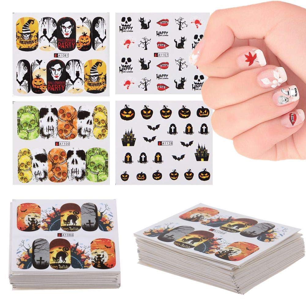 Amazon Com Xiangfeng 48 Sheet Halloween Nail Art Stickers Transfer Amazon Com Xiangfeng 48 Sheet Halloween Nail Art Stickers Transfer