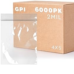 6,000 Case - 4" x 5" Zip Bags, 2 Mil, Clear Plastic