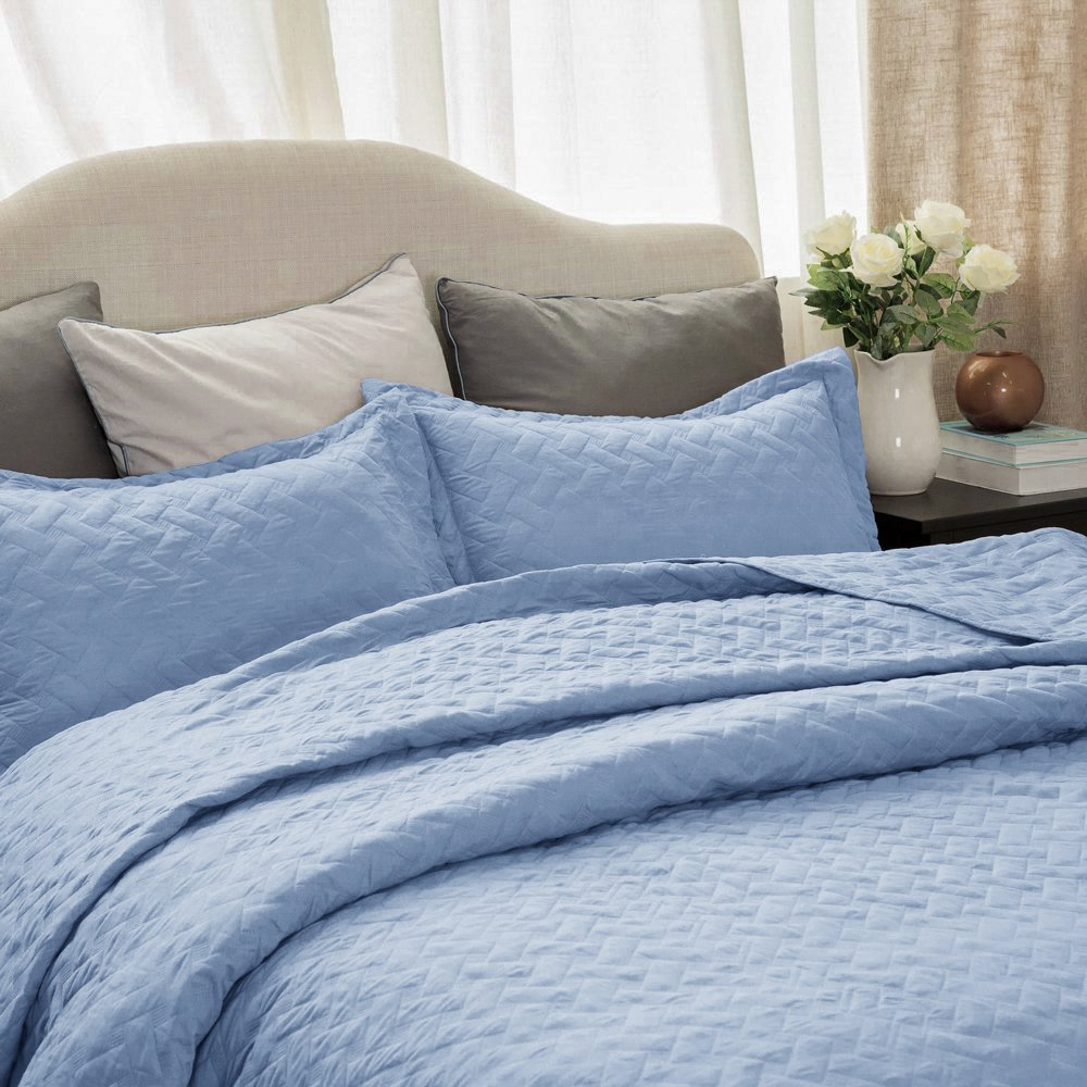Quilt Set Solid Grayish Blue King Size(106\