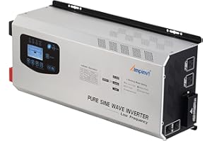 Ampinvt 5000W Peak 15000watts Pure Sine Wave Power Inverter 24V DC to 120/240V AC Split Phase with Battery AC Charger,Off Grid Low Frequency Solar Inverter for Home