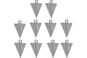 MLYLM Pyramid Sinkers for Surf & Saltwater Fishing Weights - Durable Lead Fishing Sinkers, 1oz,2oz,3oz,4oz,5oz,6oz,8oz, Assortment Packs.