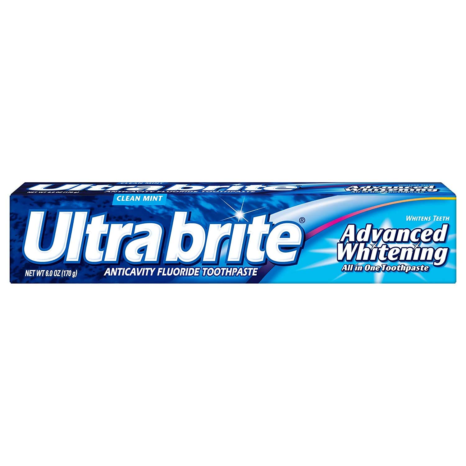 Ultra Brite Advanced Whitening Anticavity Fluoride Toothpaste, Clean Mint, 6 Oz