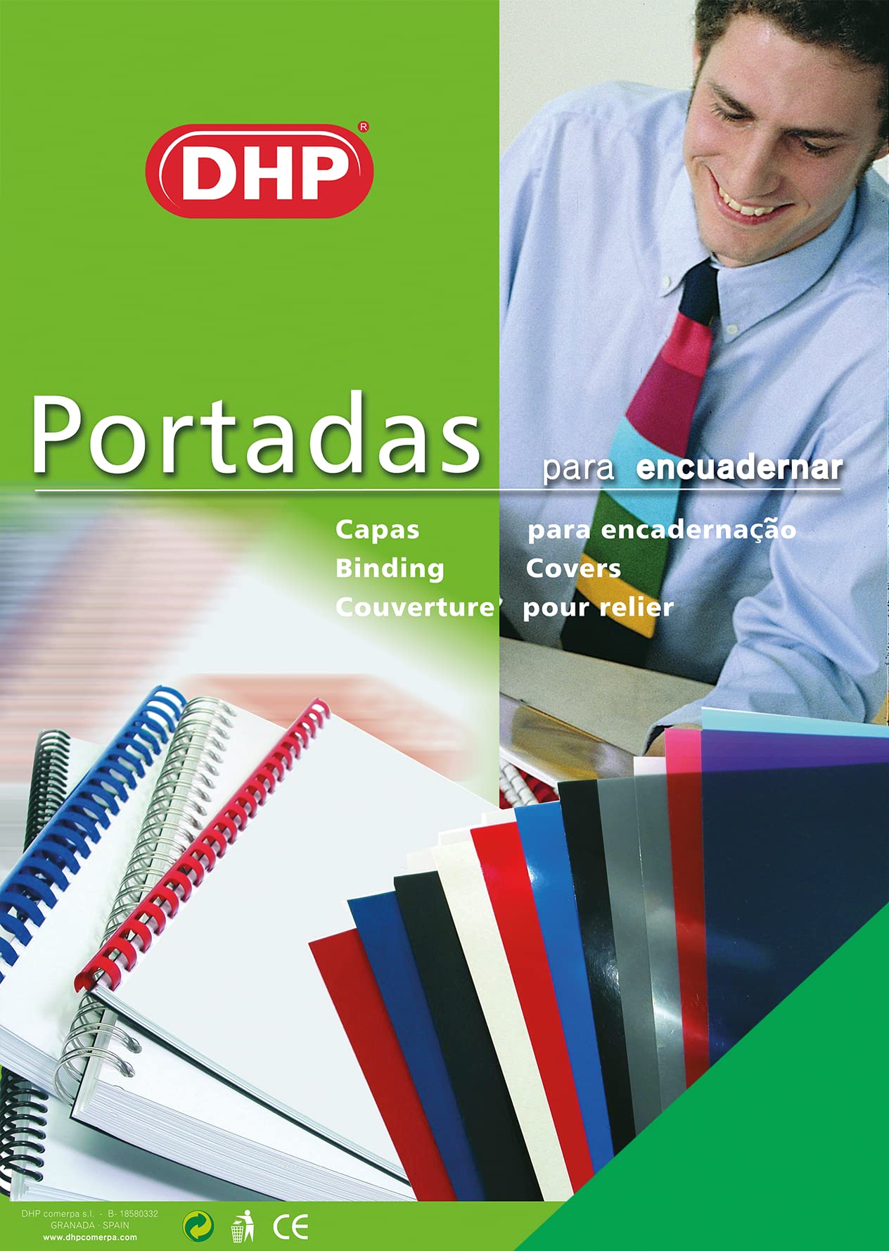 Pack of 100 PVC Binding Covers, Opaque, A4 Format, 0.18 mm Thick, Green