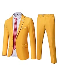 YND Men's Slim Fit 2 Piece Suit, 2 Button Notch