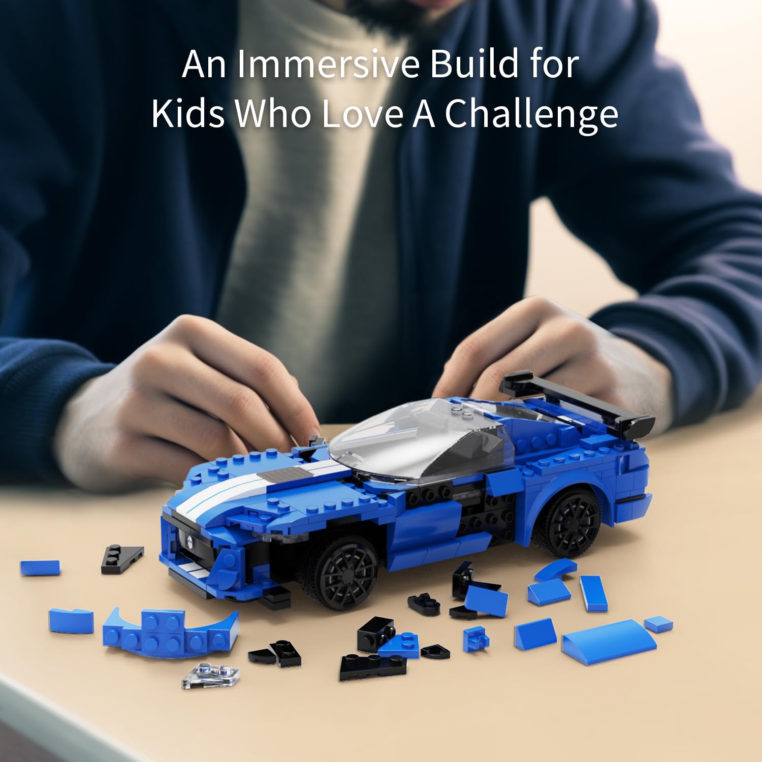 CADA Blocks RC Ritter-500 Fahrzeug blau 325 Teile 5