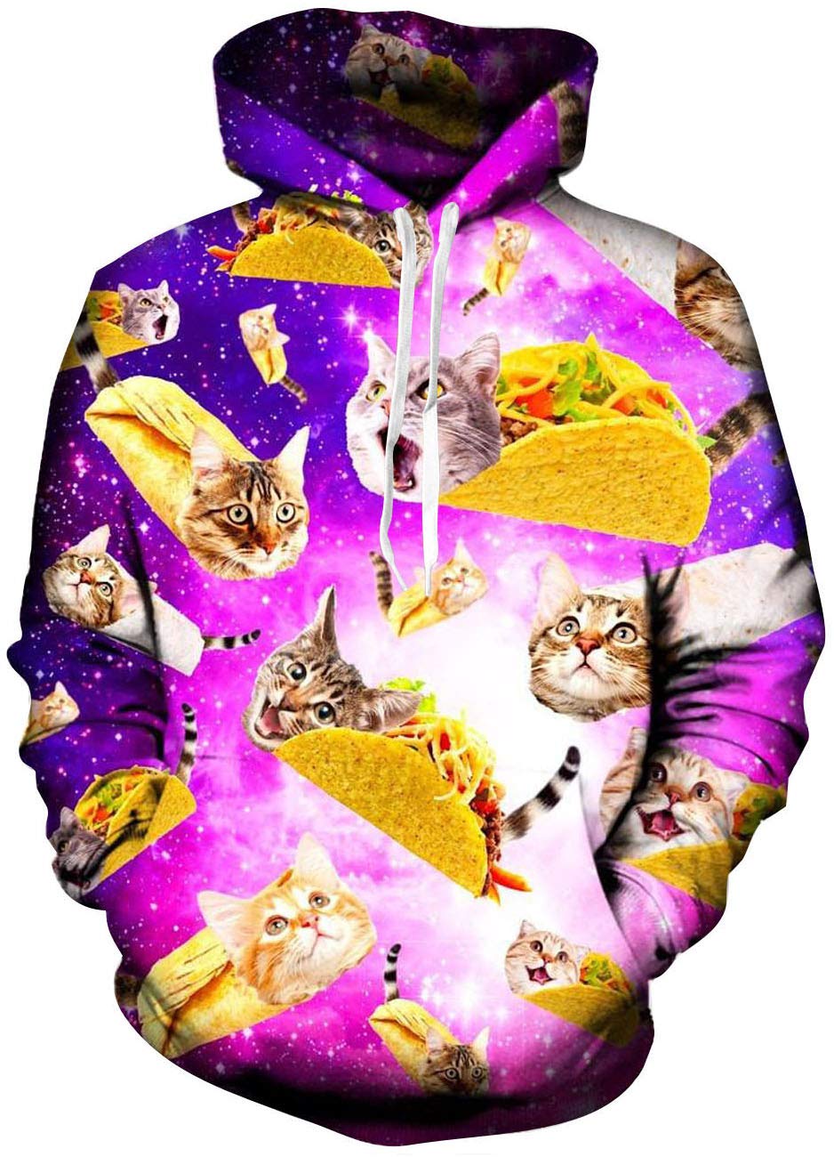 AhegaoUnisex Novelty Hoodies for Men 3D Printed Graphics Fleece Pockets Pullover Sweatshirts Christmas Halloween