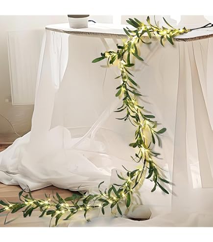 Amazon.com: 6.56FT Lighted Olive Garland with Lights 96 LED 8