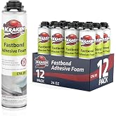 Kraken Bond Fastbond Spray Foam Adhesive (12x24oz.) - Heavy Duty Construction Adhesive for Insulation, Wall &amp; Facade, Concrete, Stone, Subfloor, XPS &amp; EPS Foam Board, Gun Not Included | 12 Pack