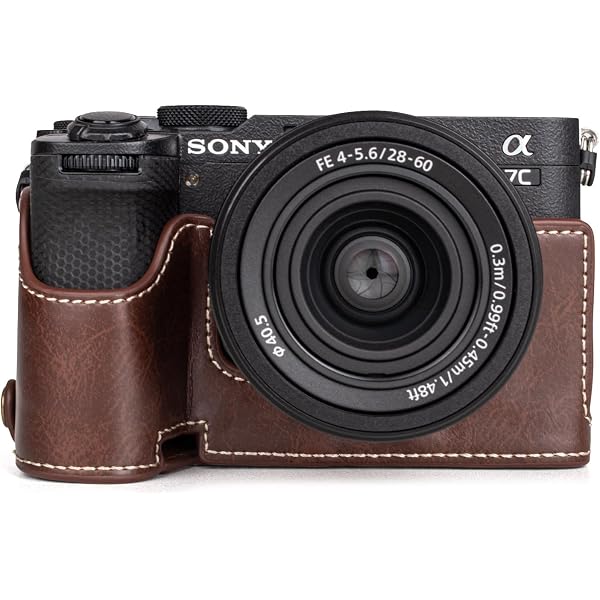 MUZIRI KINOKOO Sony A7C II Kameratasche – Retro PU-Leder Hülle Mit Unterer Öffnung, Schultergurt & Aufbewahrungstasche, Grün