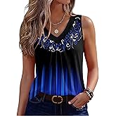 Zeagoo Womens Tank Tops Summer Sleeveless Loose Fit Tops V Neck Pleated Shirts Basic Tees Dressy Casual Trendy Clothes