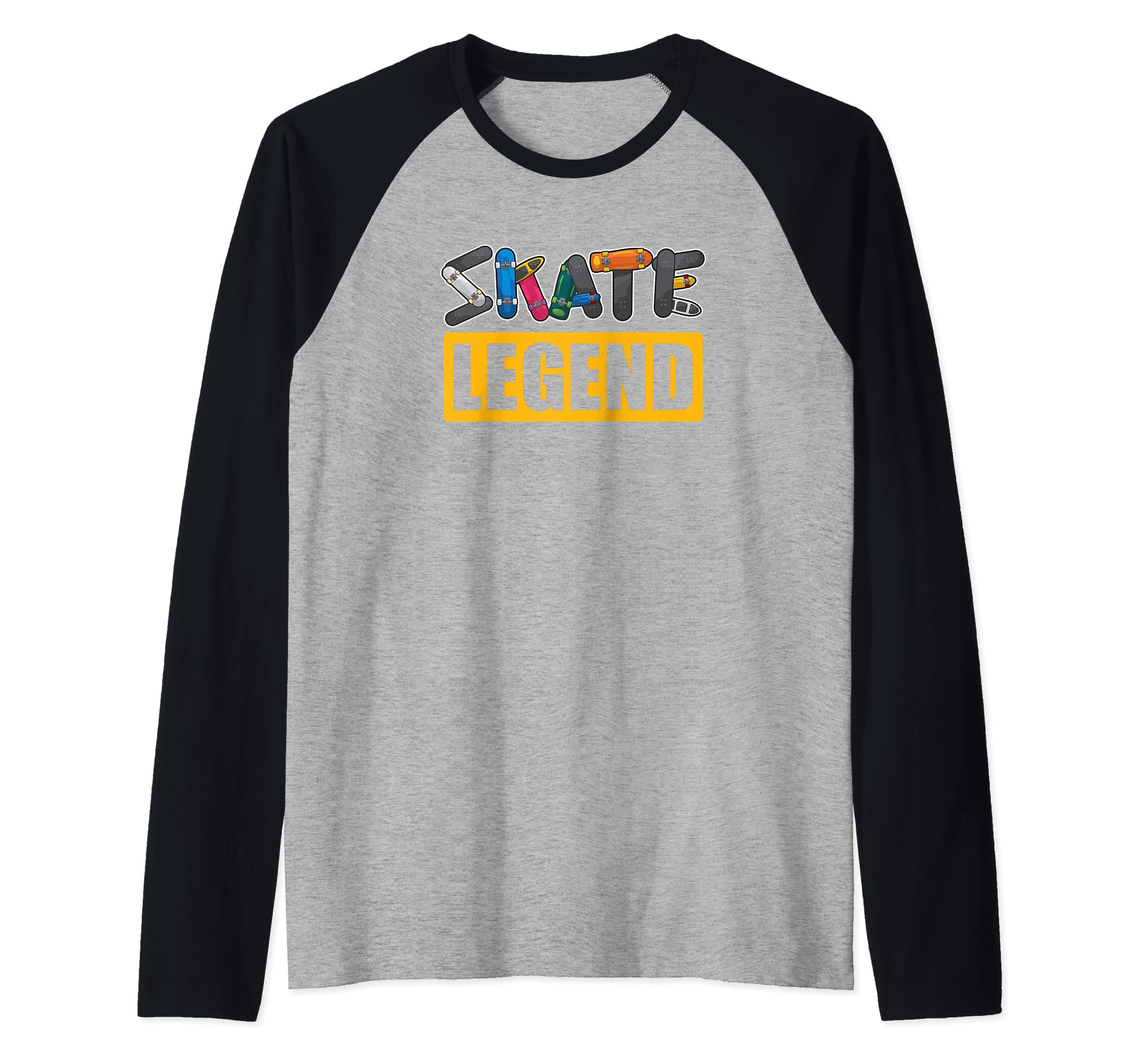 Skateboard Skateboarder - Skateboarding Skate Legend Skater Raglan Baseball Tee