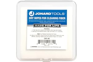 Jonard Tools DW-90 Pack of 90 Dry Wipes for Cleaning Bare Fiber, Connector End-Faces, and Electronic Components