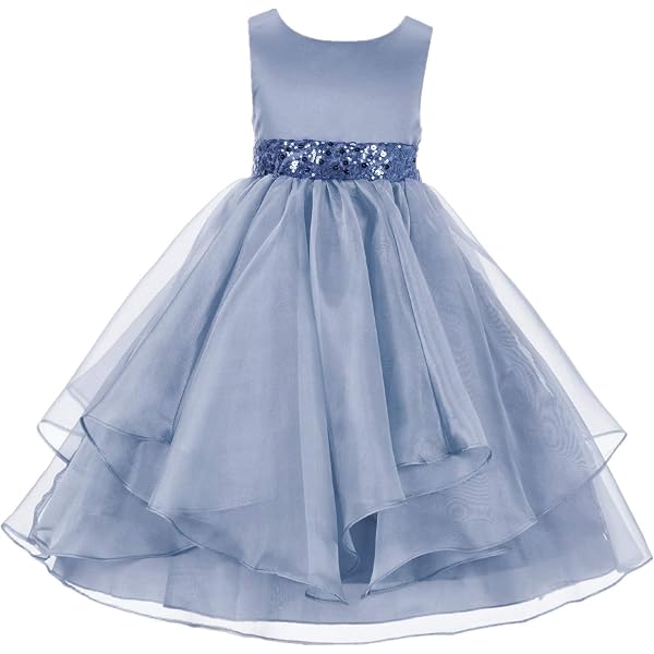 Flower Girl Dress Sequin Bodice Detachable Flowered...