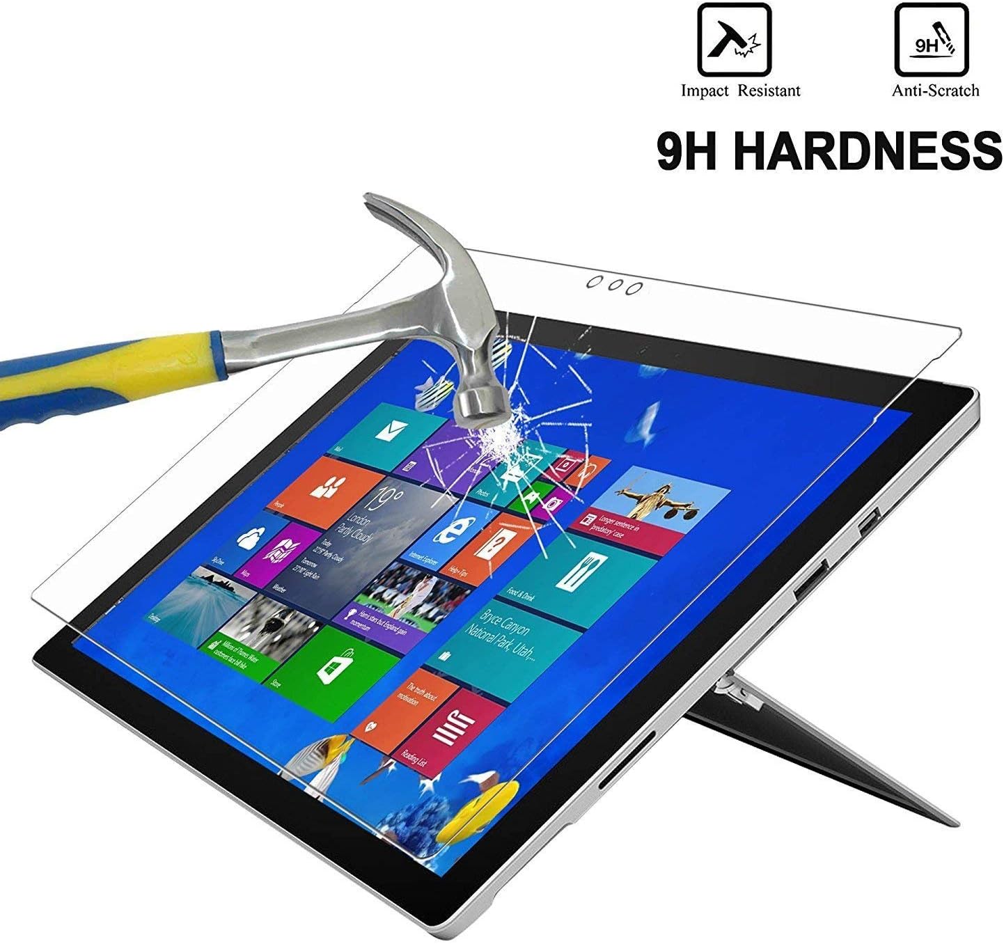 MEGOO Surface 3 Screen Protector,Tempered Glass,Ultra Clear, Anti-Scratch, Friendly Touching Screen Shield - Image 4