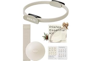 KURE.FIT Home Pilates Essentials Kit for Women | Pilates Ring, Mini Ball, Booty Band Set | Pilates Equipment Starter Set in Gift Box | Workout Guide Included