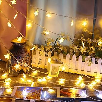 Deajing Guirlande Lumineuse De 5 M Avec 40 Led En Forme D Etoile Pour Exterieur Decoration De Jardin Pour La Maison Decoration De Fete Amazon Fr Luminaires Et Eclairage