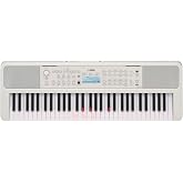 Yamaha 61-Key Portable Keyboard with Lighted Keys for Easy Learning, Music Rest, and Power Adapter EZ310
