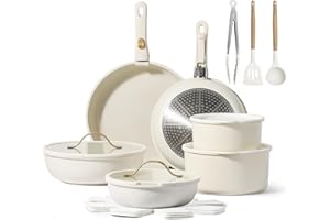 CAROTE 20pcs Pots and Pans Set, Nonstick Cookware Set Detachable Handle, Kitchen Cookware Sets with Removable Handle, RV Cookware Set, Oven Safe