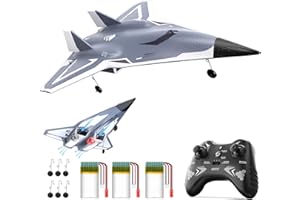 DEERC RC Plane 4 Channels Remote Control Airplane, Twin Ducted Fans Aerobatic RC Jet, with 2 Brushed Motors,3 Flight Modes,3 Lipo Batteries,2.4GHz RTF Glider Hobby Plane for Advance Player&Adults