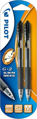 Pilot G207 Retractable Gel Rollerball 0.7 mm Black Pack of 2