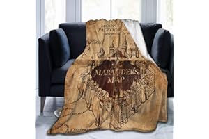 PaMeet Throw Blanket, Luxury Cozy Fleece Blanket, Warm Super Soft Comfort Caring 60" x 80", Marauders Map