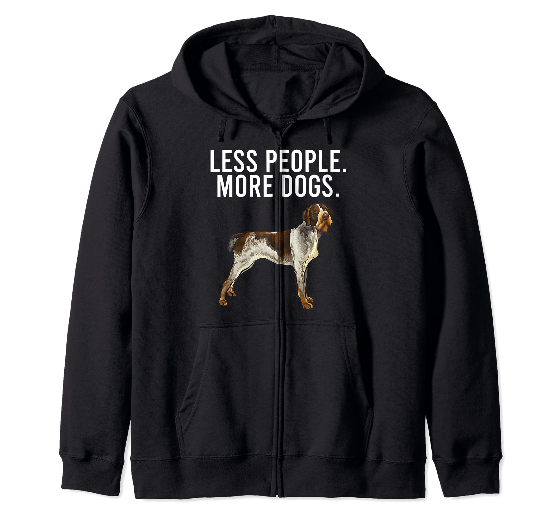 Less People More Dogs German Wirehaired Pointer Introvert Zip Hoodie