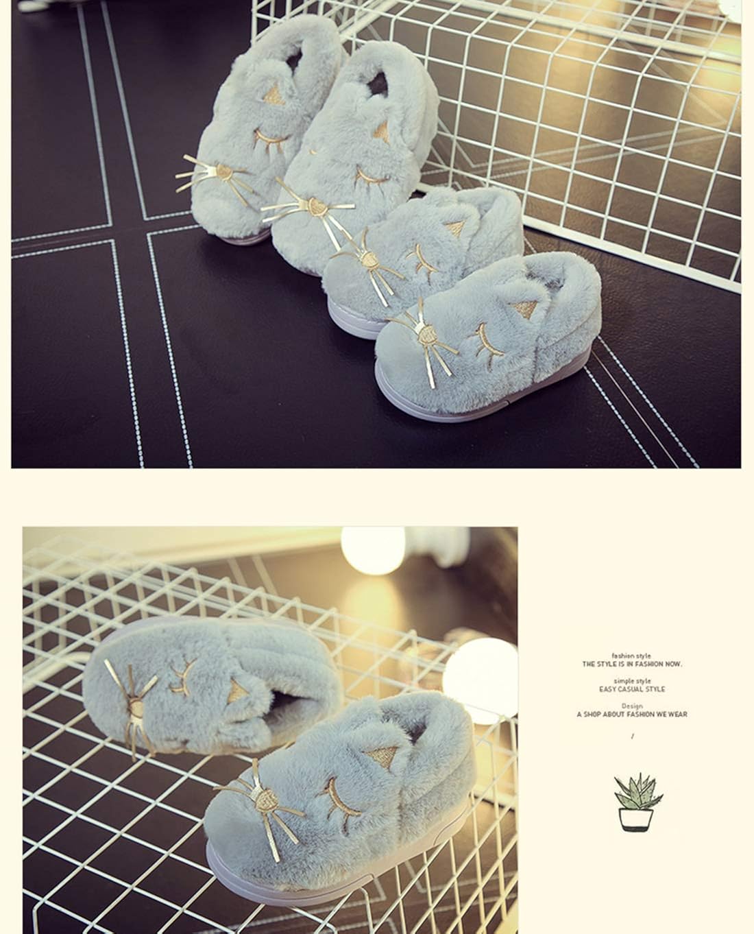 bedroom shoes for girls on Cat Slipper Shoes For Toddler Girls Boys Kids Warm Winter Bedroom Indoor House Slippers Girls