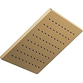 Delta Brushed Gold Square Rain Shower Head, 12 Inch Metal Large Shower Head Rainfall, Overhead Rain Showerhead, 1.75 GPM Flow